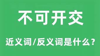 不可开交的意思_不可开交的意思解释