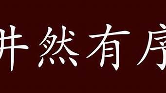 井然有序是什么意思_井然有序是什么意思啊