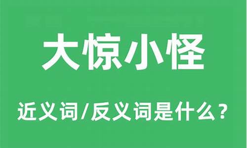 大惊小怪的反义词是什么_大惊小怪的反义词是什么?